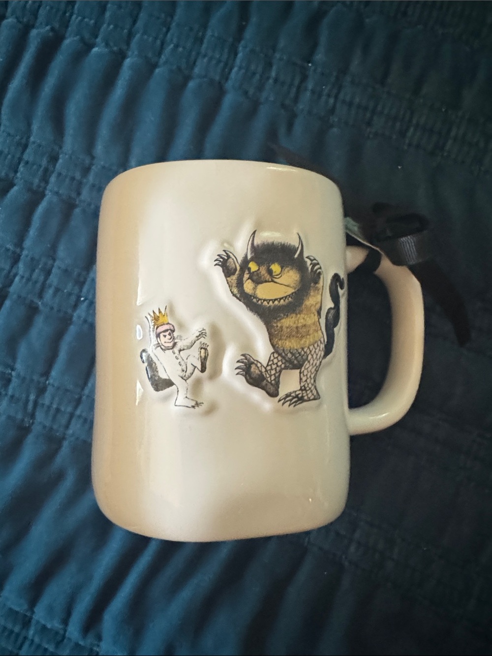 Rae Dunn Wild Thing Wild Things White Ceramic Mug with Light Blue Interior